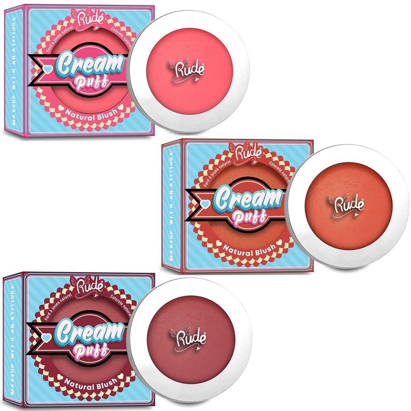 Rude Cosmetics Cream Puff Natural Blush Assorted – Wholesale Pack 6 Units (RC-CPNB)