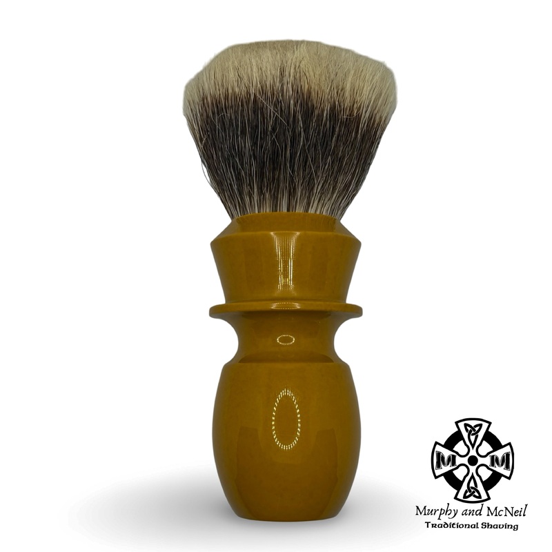 Saddle Brown  Shaving Brush (26mm T1 Badger Fan) – by Trotter Handcrafts (Used)