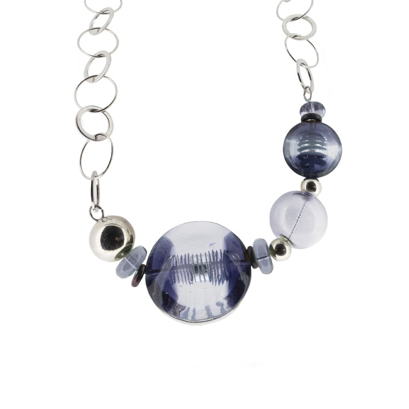 Antica Murrina Purple Multi Glass Necklace CO683A05