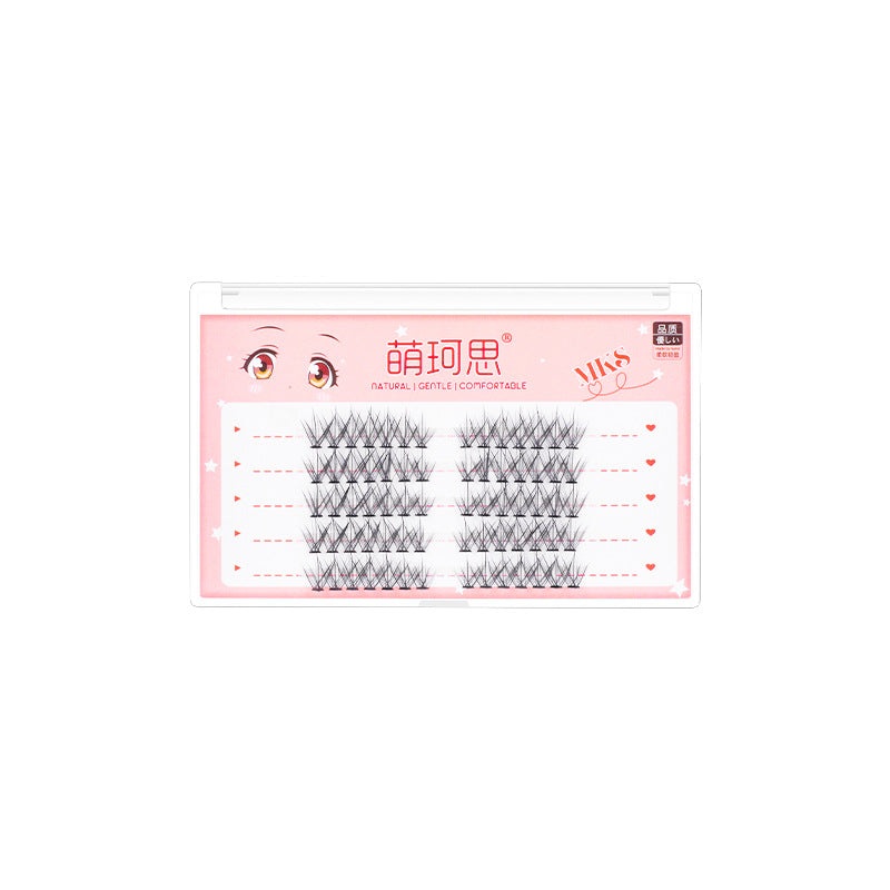 MKS Lightweight Cloud-inspired Individual-clustered Cartoon-style False Eyelashes  1 box Three-pair pack