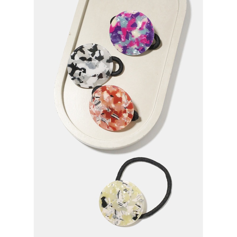 Acrylic Circle Hair Tie Cream