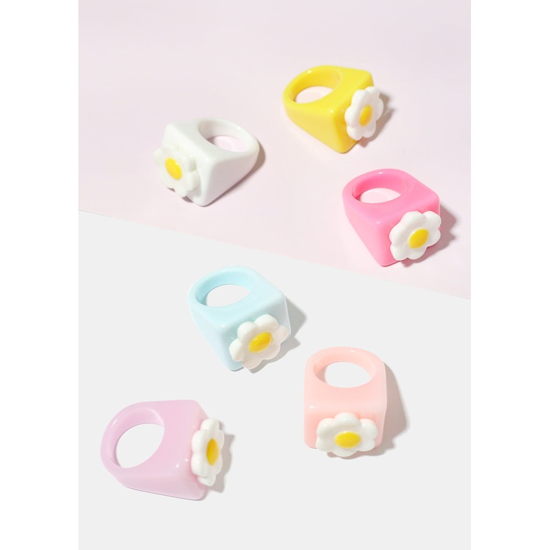 Chunky Flower Ring Peach/7