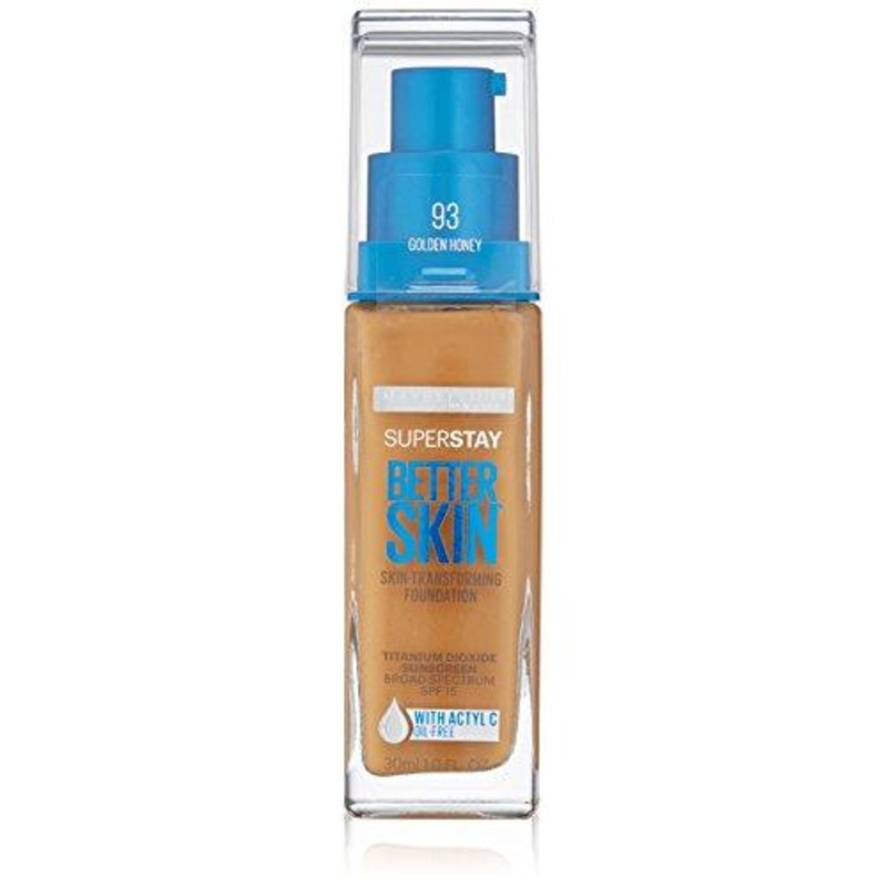 Maybelline New York Super Stay Better Skin Foundation, Golden Honey, 1 fl. oz.