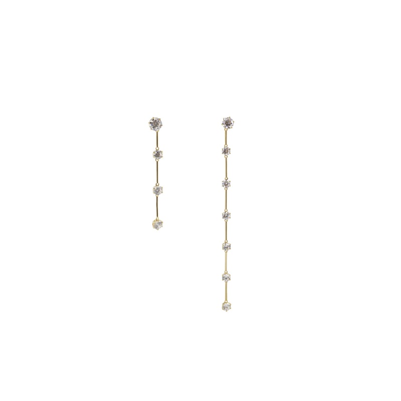 Swarovski Constella Asymmetrical Gold Drop Earrings 5622721 (Blemished Box)