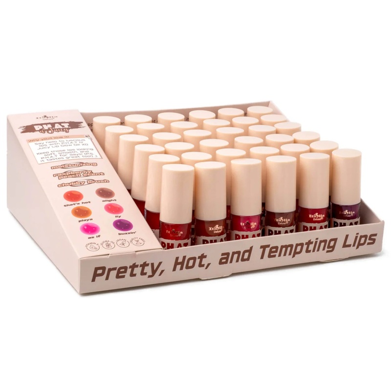 Italia Deluxe P.H.A.T. N’ Juicy Lip Glow Oil – Wholesale Display 36 Units (189)