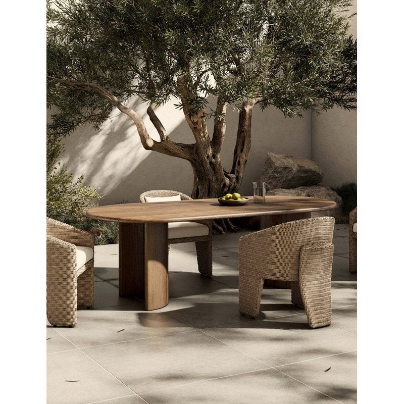 Gilda Outdoor Oval Dining Table Dark Brown