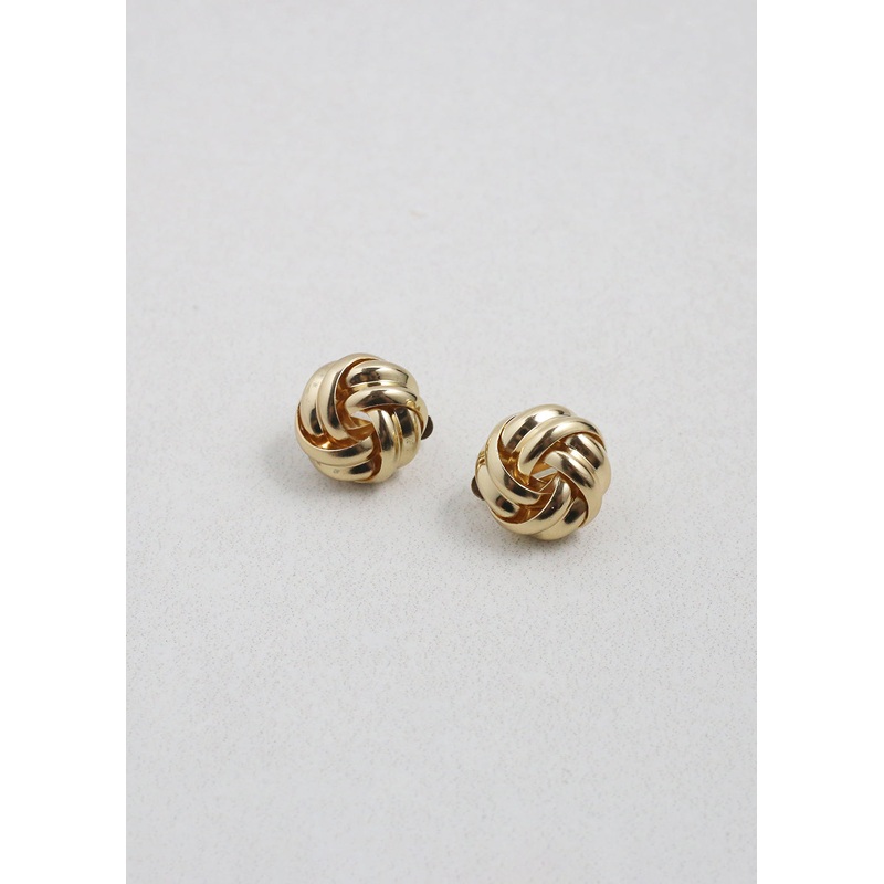 Knot Stud Clip-On Earrings Gold