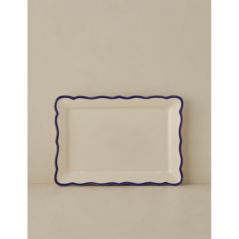 Stoneware Serveware by Maison Madison Jane in Blue Rectangular Platter