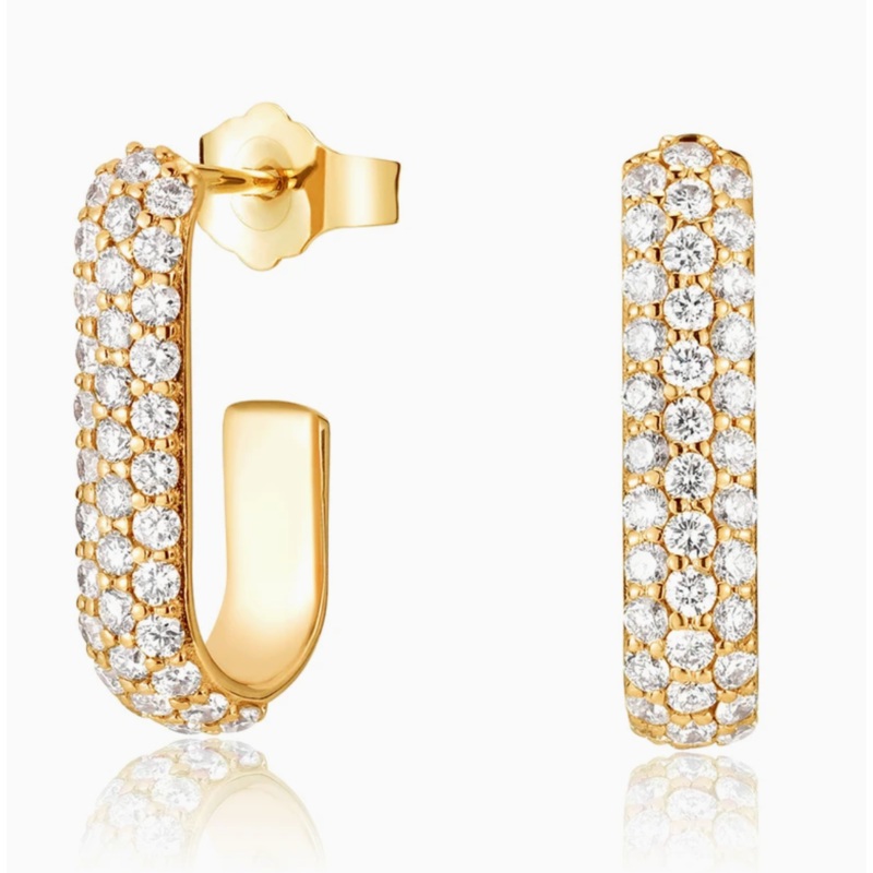 XL Pin Earrings Yellow Gold